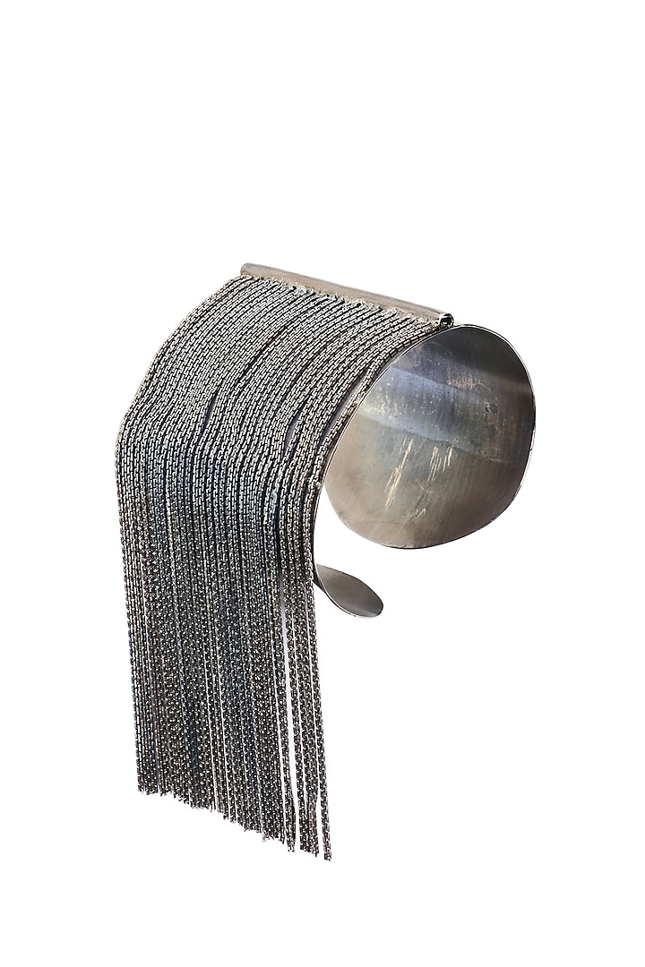 Rhodium plated mesh chain bracelet available only at Pernia's Pop Up Shop.