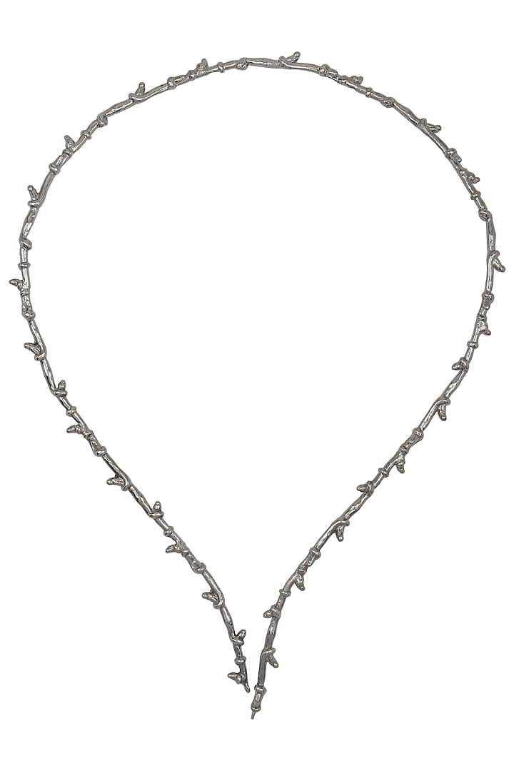 Rhodium Plated Open Chocker Necklace by Trupti Mohta