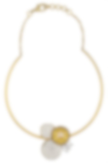 Gold Plated Abstract Disc Choker Necklace by Trupti Mohta