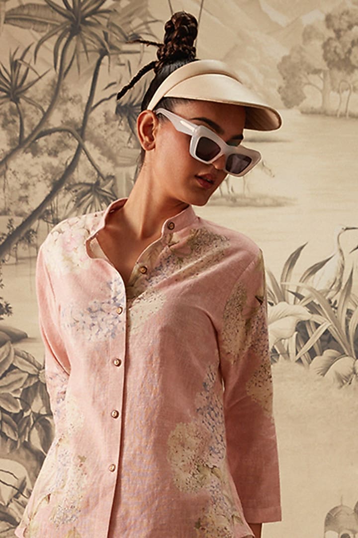 Blush Pink Hand Painted & Printed Tunic Set by Kalista at Pernia's Pop Up Shop