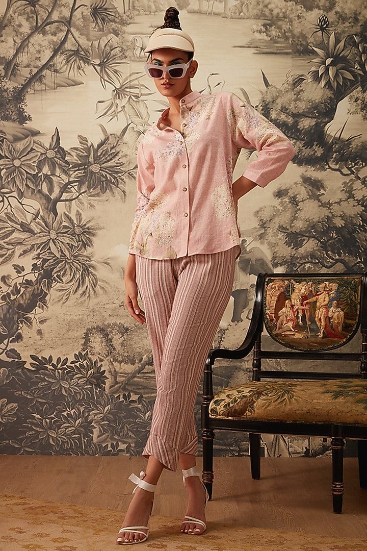 Blush Pink Hand Painted & Printed Tunic Set by Kalista at Pernia's Pop Up Shop