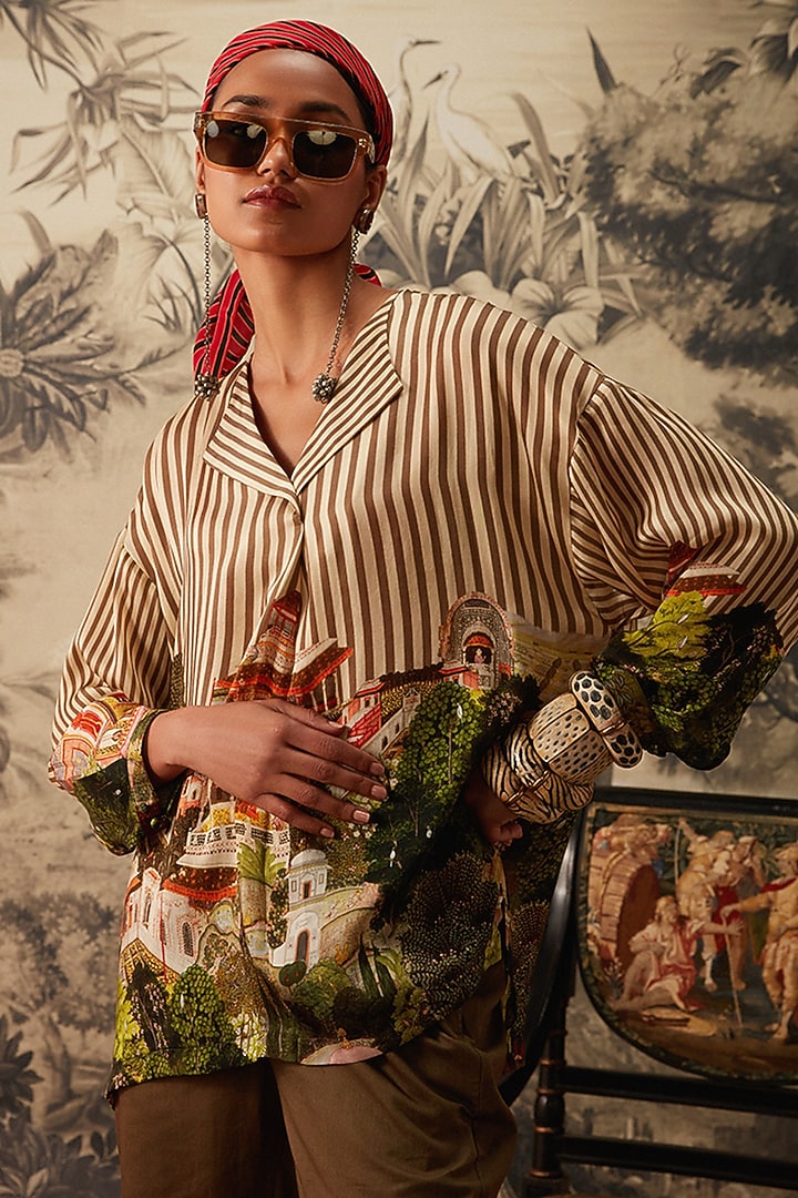 Multi-Colored Striped Printed Tunic Set by Kalista at Pernia's Pop Up Shop