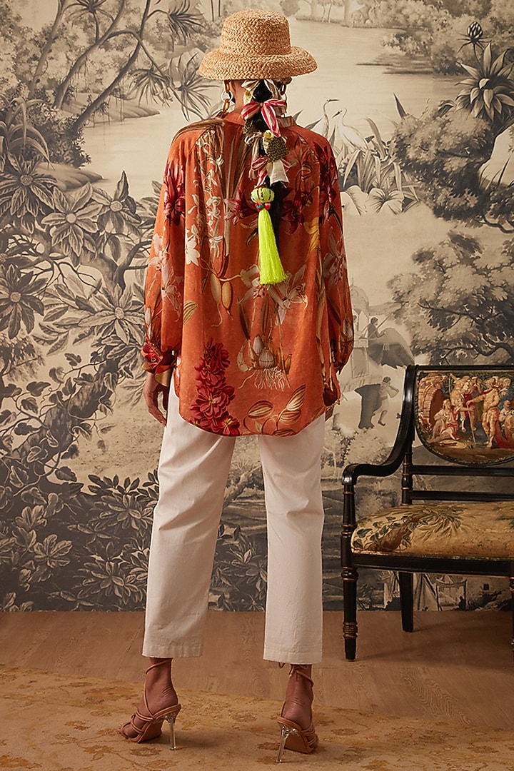 Orange Botanical Printed Tunic Set by Kalista at Pernia's Pop Up Shop