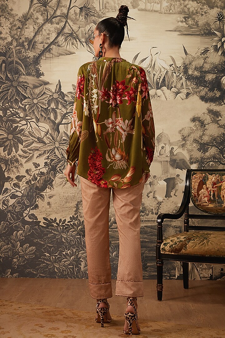 Olive Green Printed Tunic Set by Kalista at Pernia's Pop Up Shop