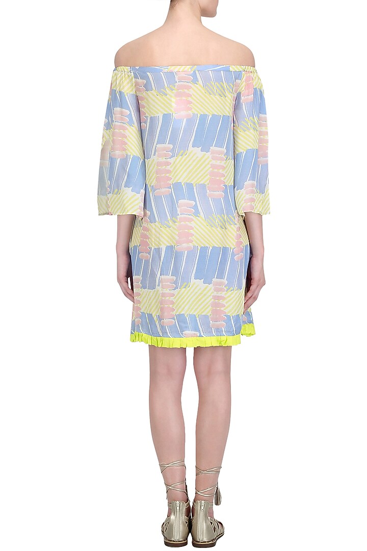 Yellow brick trick off shoulder dress available only at Pernia's Pop Up Shop.