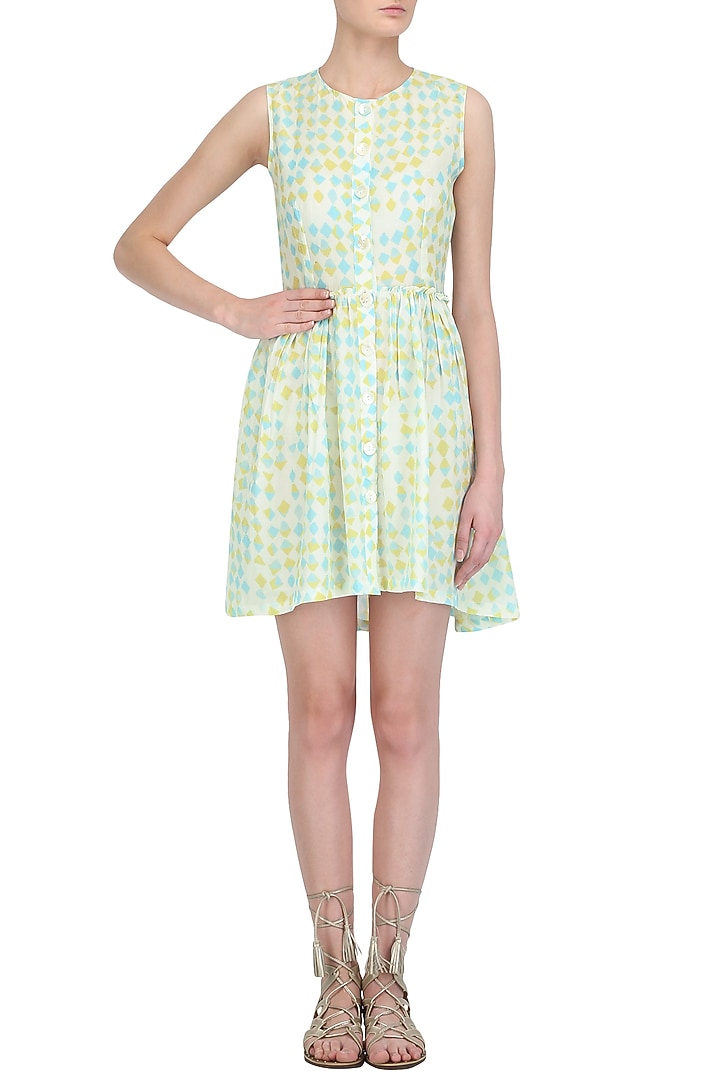 Yellow sky buttoned down dress available only at Pernia's Pop Up Shop.