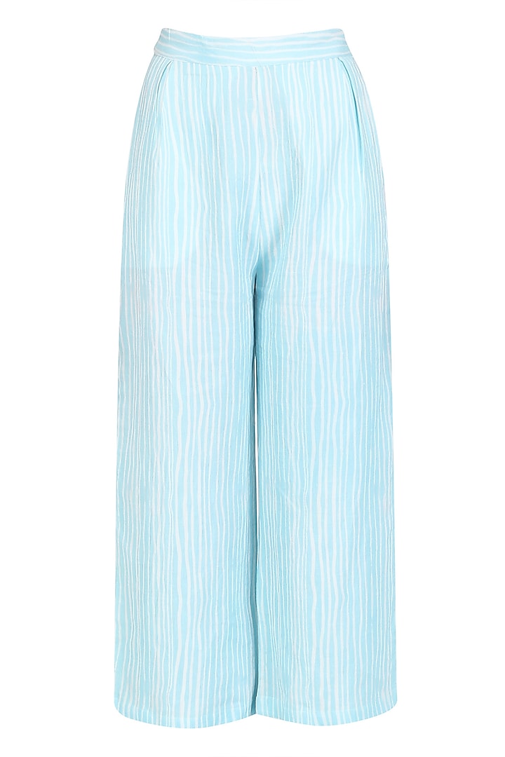 Blue pinstriped classic culouttes available only at Pernia's Pop Up Shop.