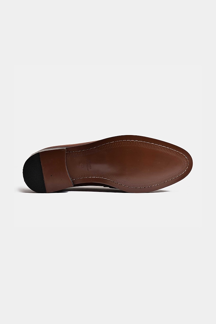 Brown Hand Woven Loafers by Luxuro Formello at Pernia's Pop Up Shop
