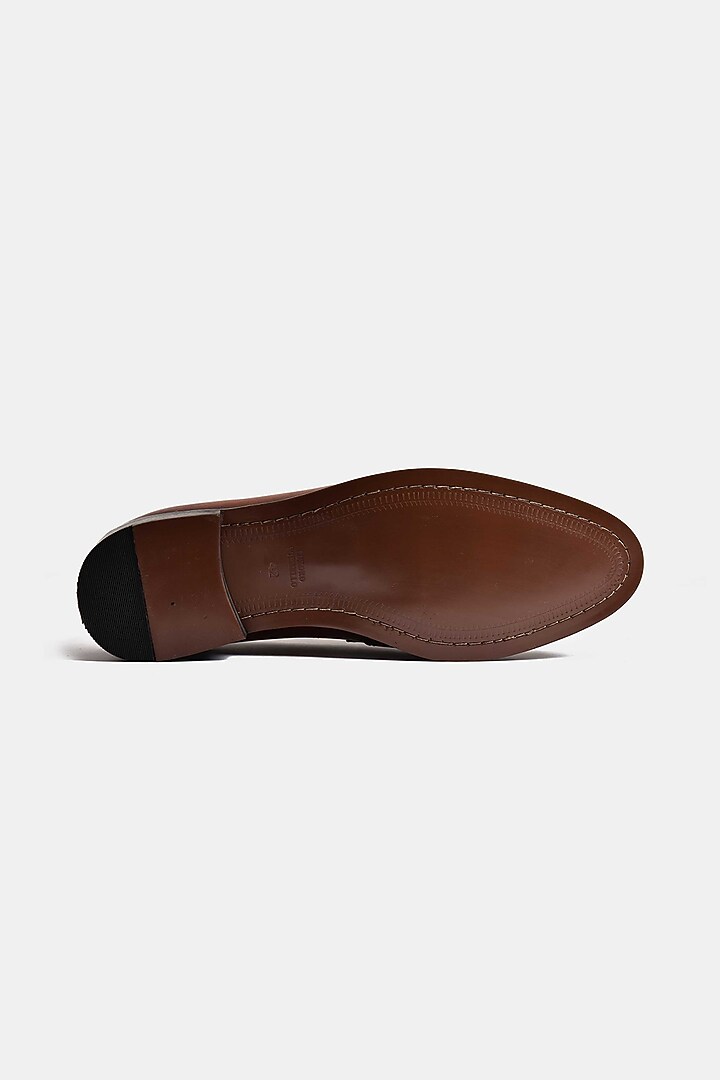 Brown Hand-Weaved Loafers by Luxuro Formello at Pernia's Pop Up Shop