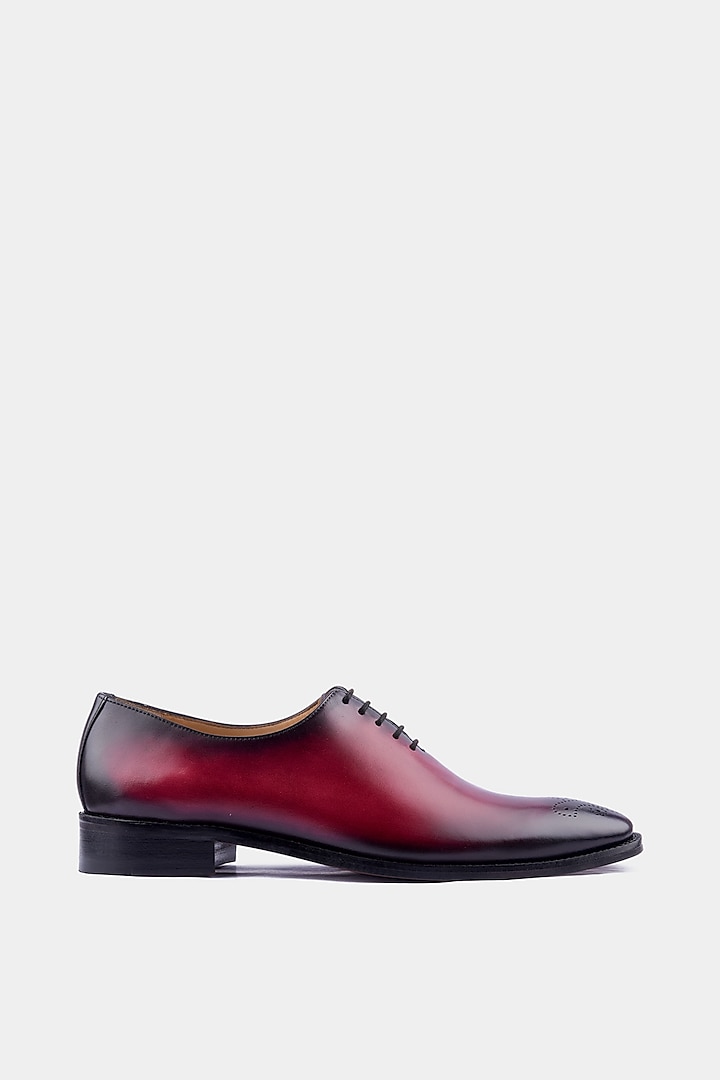 Red Calf Leather Shoes by Luxuro Formello
