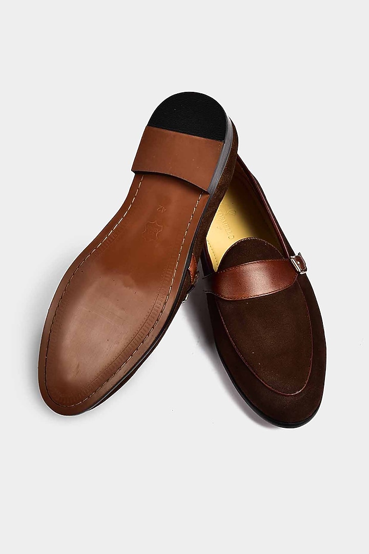 Brown Buckle Strap Loafers by Luxuro Formello at Pernia's Pop Up Shop