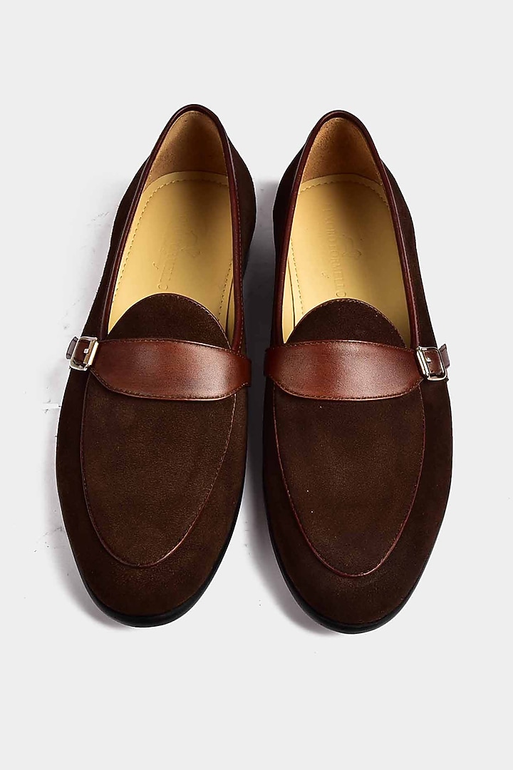 Brown Buckle Strap Loafers by Luxuro Formello at Pernia's Pop Up Shop