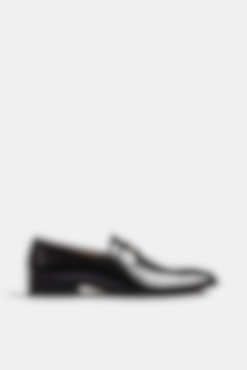 Black Hand Stitched Loafers by Luxuro Formello