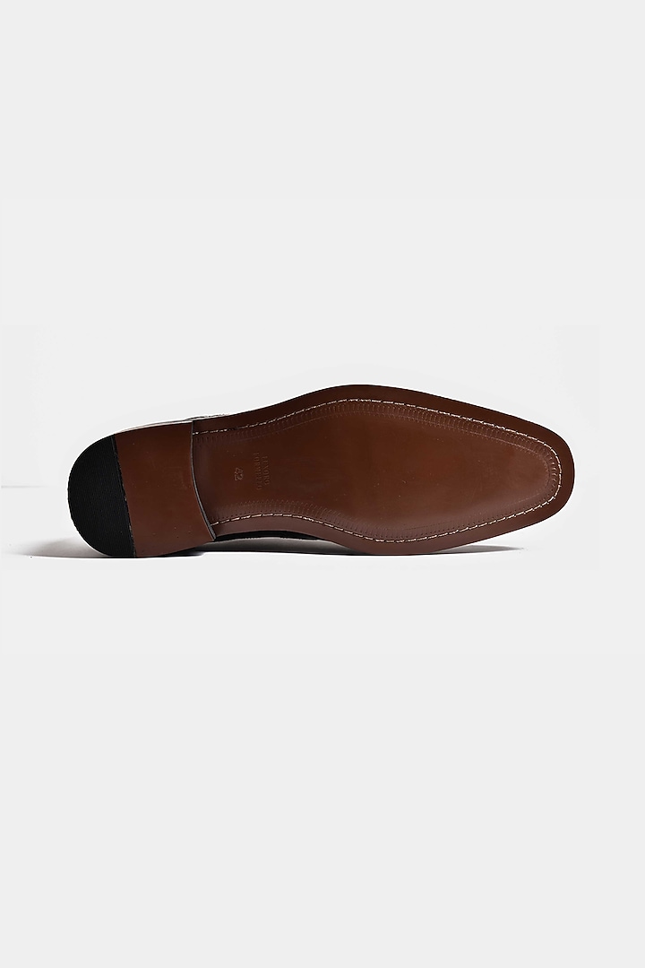 Black Hand Stitched Loafers by Luxuro Formello at Pernia's Pop Up Shop