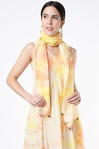 Yellow Tie-Dye Scarf by Lugda by DIHI