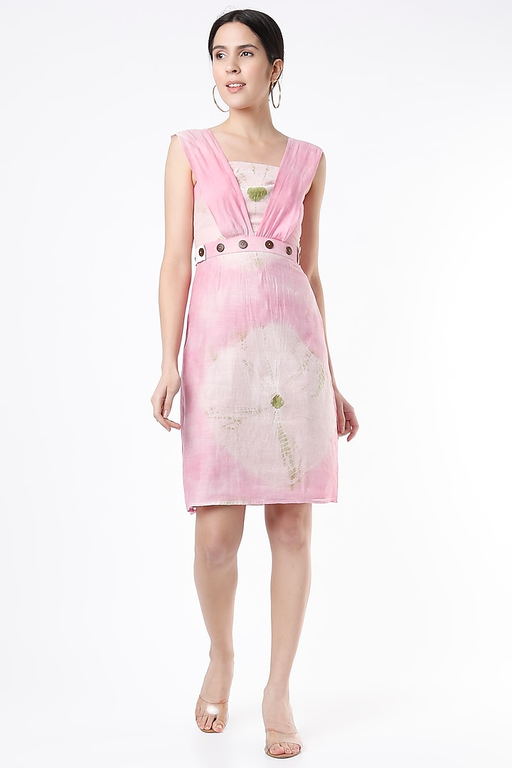 Blush Pink Tie-Dye Dress by Lugda by DIHI