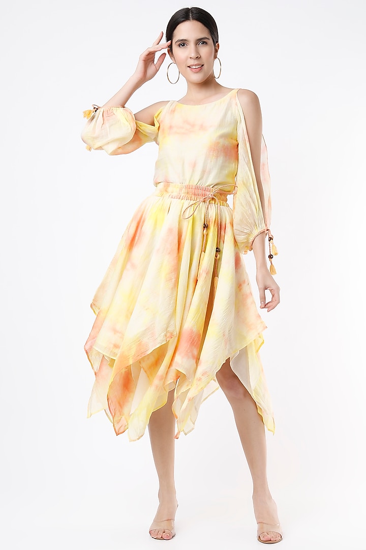 Yellow Tie-Dye Skirt by Lugda by DIHI