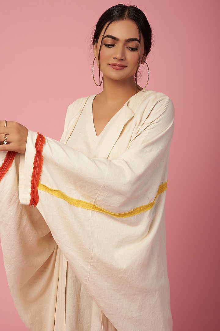 Off-White Khadi Cotton Oversized Jacket by Lugda by DIHI at Pernia's Pop Up Shop