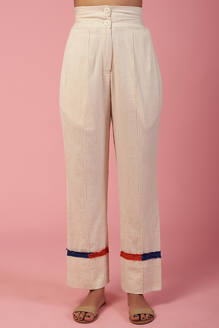 Off-White Khadi Cotton Pants by Lugda by DIHI at Pernia's Pop Up Shop