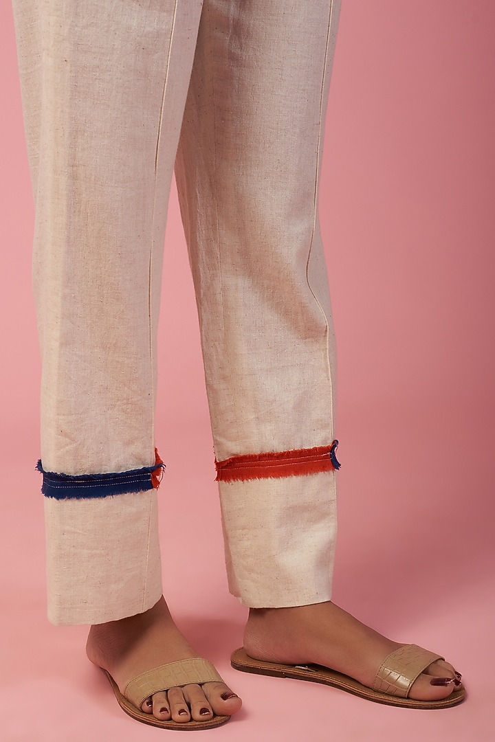 Off-White Khadi Cotton Pants by Lugda by DIHI at Pernia's Pop Up Shop