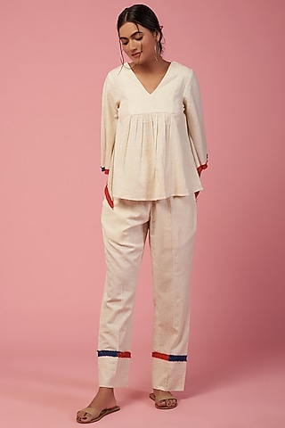 Off-White Khadi Cotton Tunic by Lugda by DIHI