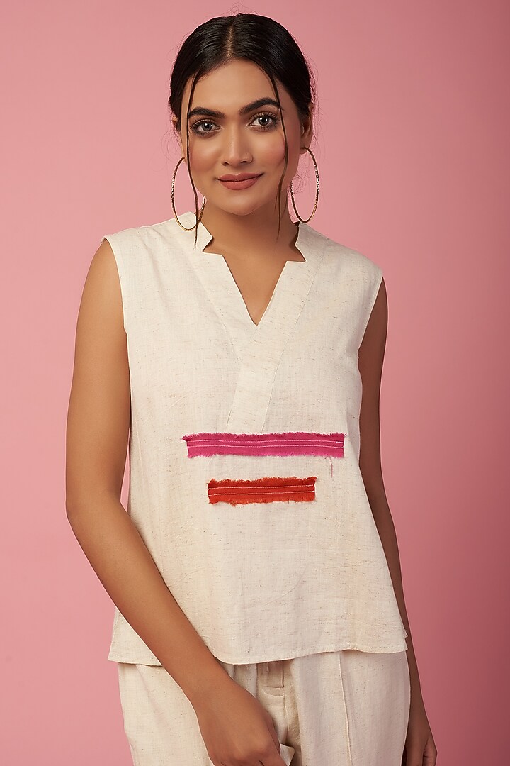 Off-White Khadi Cotton Top by Lugda by DIHI at Pernia's Pop Up Shop