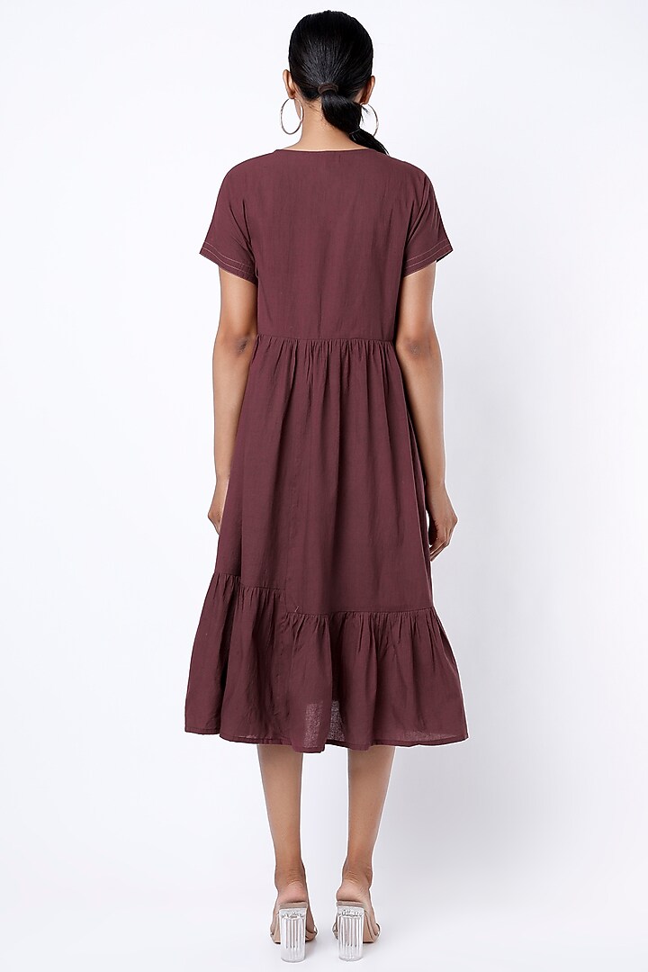 Wine Gathered Summer Dress by Lugda by DIHI at Pernia's Pop Up Shop