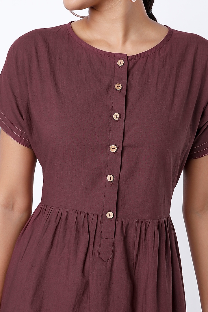Wine Gathered Summer Dress by Lugda by DIHI at Pernia's Pop Up Shop