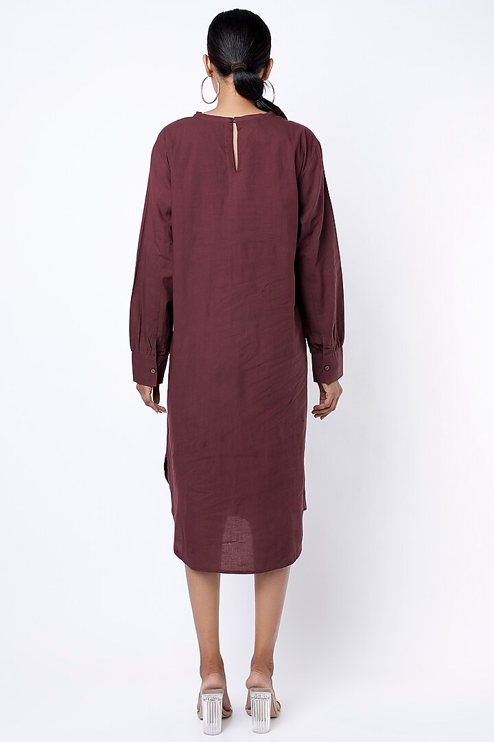 Wine Cotton Midi Summer Dress by Lugda by DIHI at Pernia's Pop Up Shop