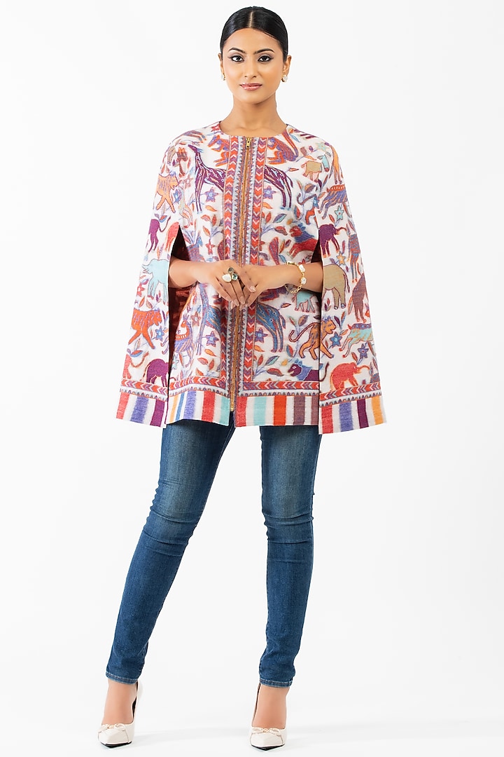 White Pashmina Cape by Luxuries of Kashmir at Pernia's Pop Up Shop