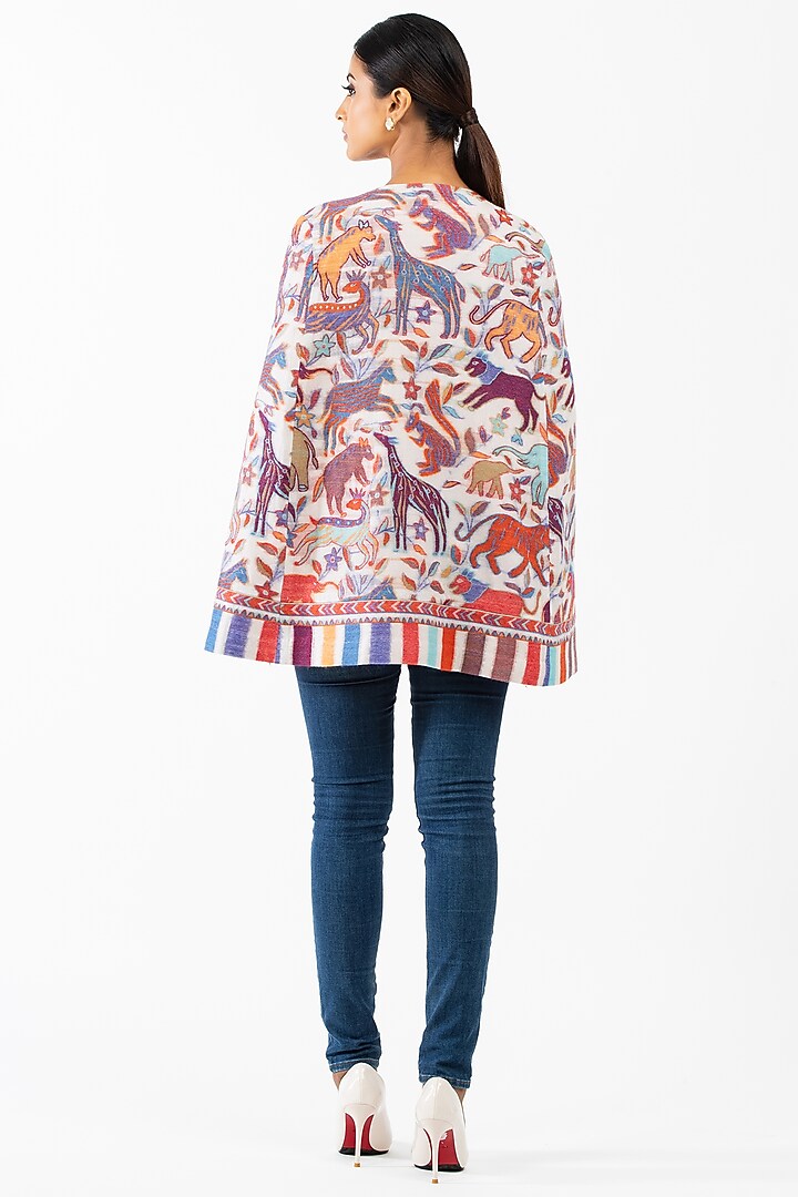 White Pashmina Cape by Luxuries of Kashmir at Pernia's Pop Up Shop