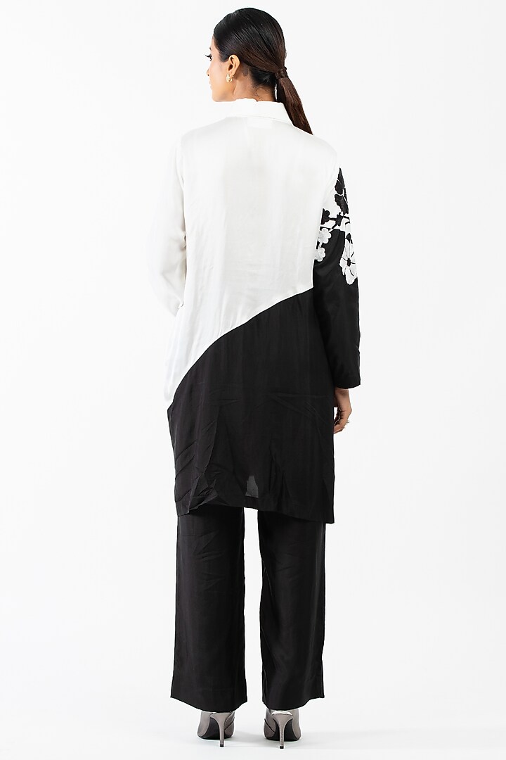 Black Tabby Silk Pant Set by Luxuries of Kashmir at Pernia's Pop Up Shop