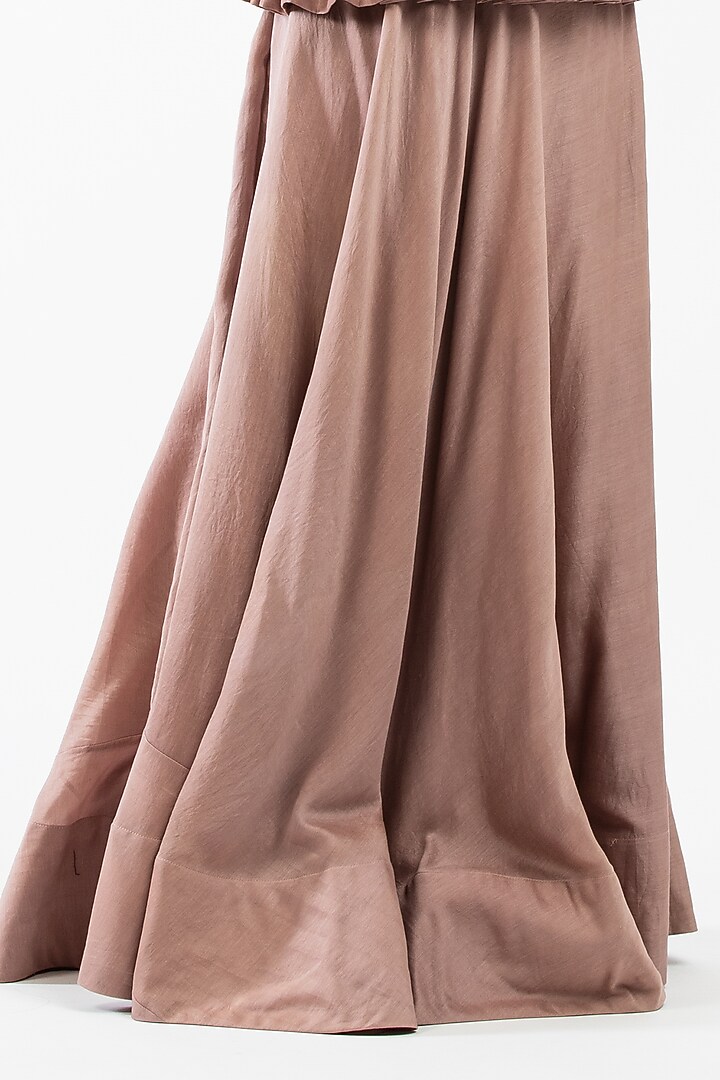 Old Rose Chanderi Skirt Set by Luxuries of Kashmir at Pernia's Pop Up Shop