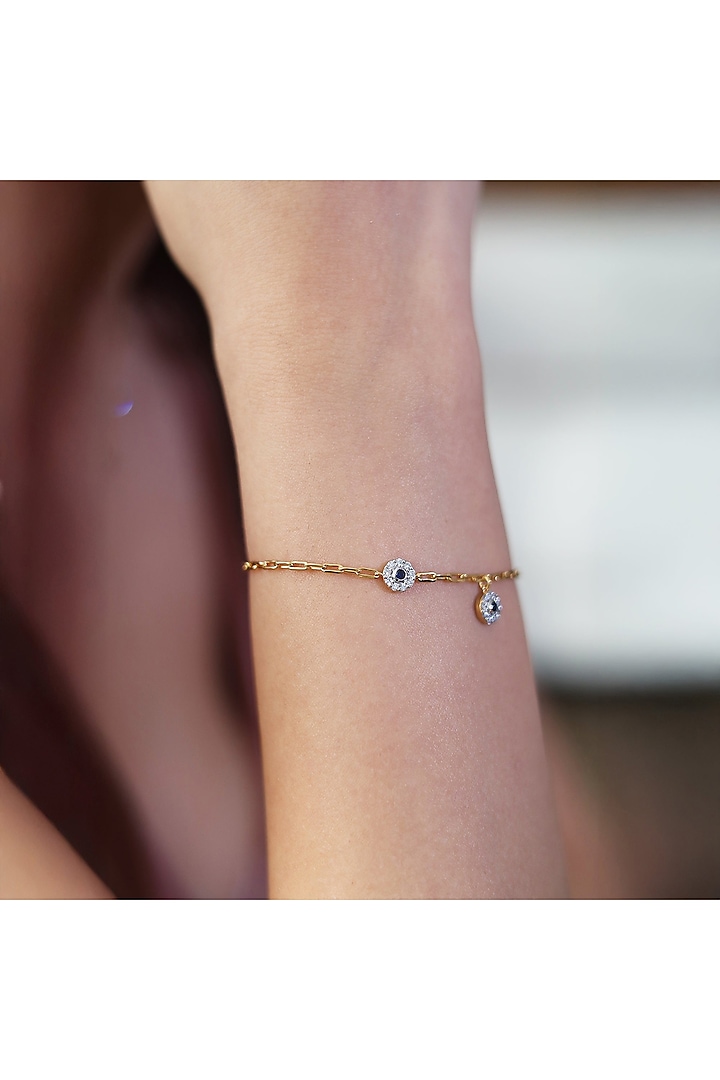 Gold Plated Lab-Grown Diamond Bracelet In Sterling Silver by Lukson at Pernia's Pop Up Shop
