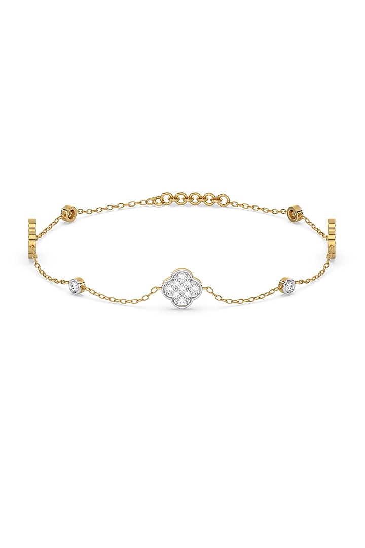 Gold Plated Lab-Grown Diamond Bracelet In Sterling Silver by Lukson at Pernia's Pop Up Shop