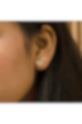 Gold Plated Lab-Grown Diamond Stud Earrings In Sterling Silver by Lukson at Pernia's Pop Up Shop