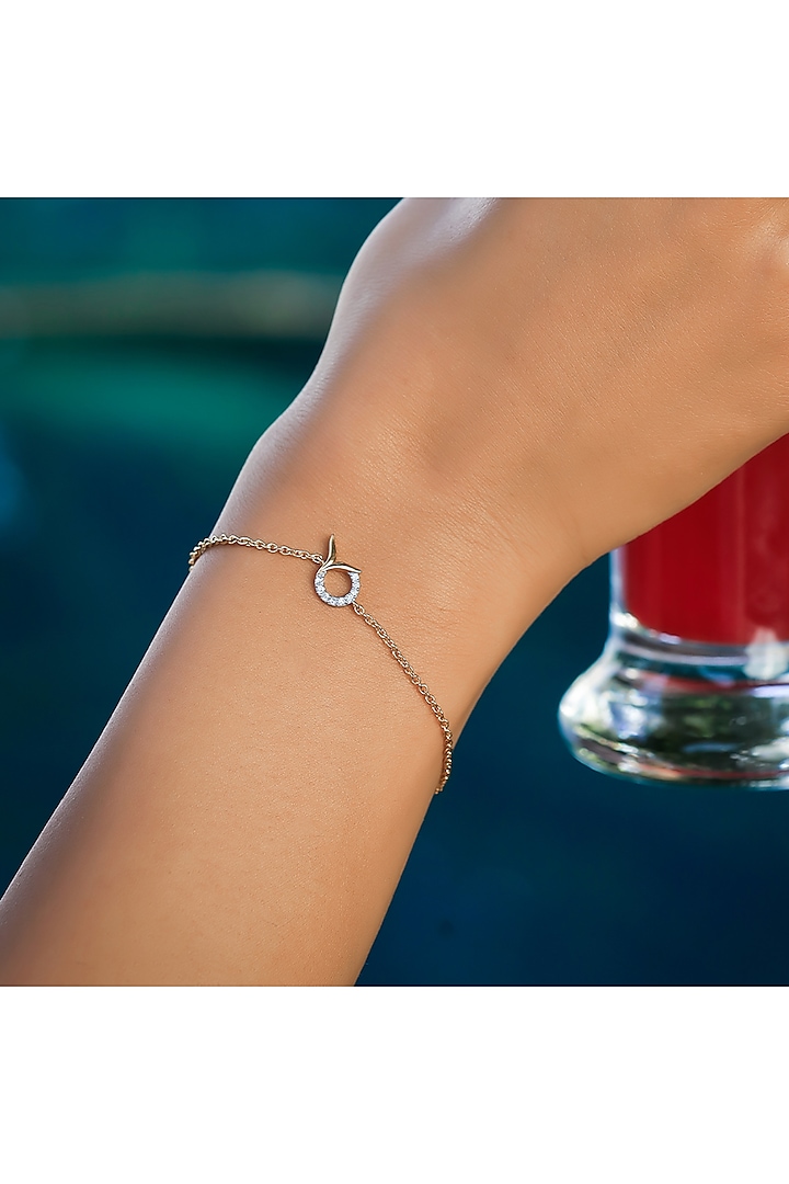 Gold Plated Lab-Grown Diamond Bracelet In Sterling Silver by Lukson at Pernia's Pop Up Shop