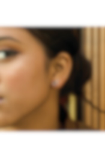 Gold Plated Lab-Grown Diamond Stud Earrings In Sterling Silver by Lukson at Pernia's Pop Up Shop