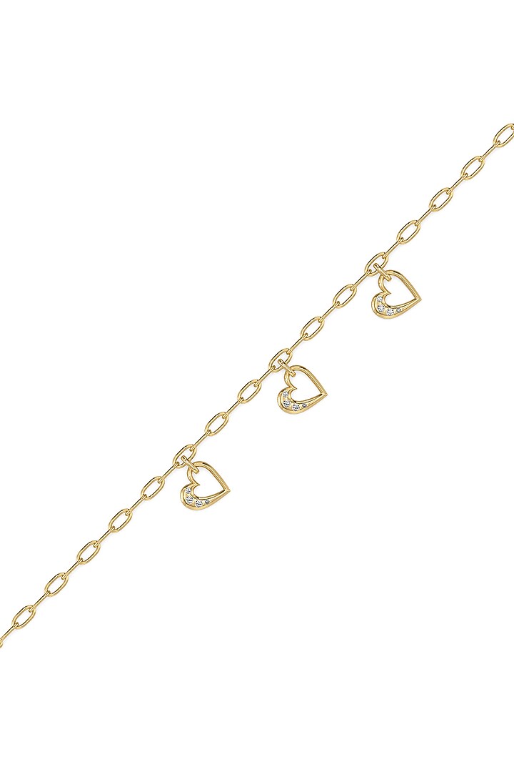 Gold Plated Lab-Grown Diamond Heart Bracelet In Sterling Silver by Lukson at Pernia's Pop Up Shop