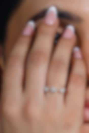 Anti-Tarnish White Finish Lab-Grown Diamond Floral Ring In Sterling Silver by Lukson at Pernia's Pop Up Shop