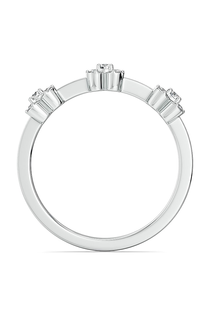 Anti-Tarnish White Finish Lab-Grown Diamond Floral Ring In Sterling Silver by Lukson at Pernia's Pop Up Shop
