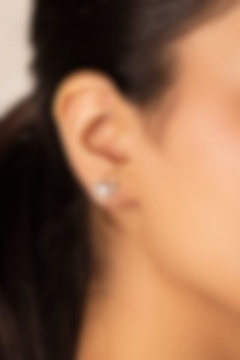 Gold Plated Lab-Grown Diamond Heart Stud Earrings In Sterling Silver by Lukson at Pernia's Pop Up Shop