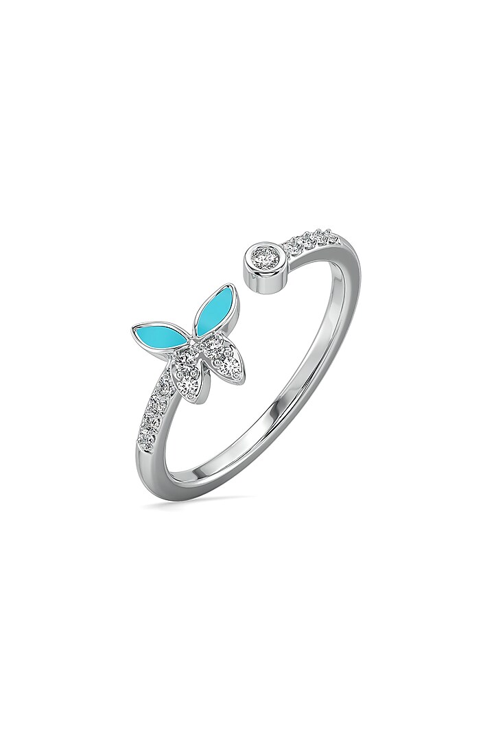Gold Plated Lab Grown Diamond Butterfly Ring In Sterling Silver by Lukson at Pernia's Pop Up Shop