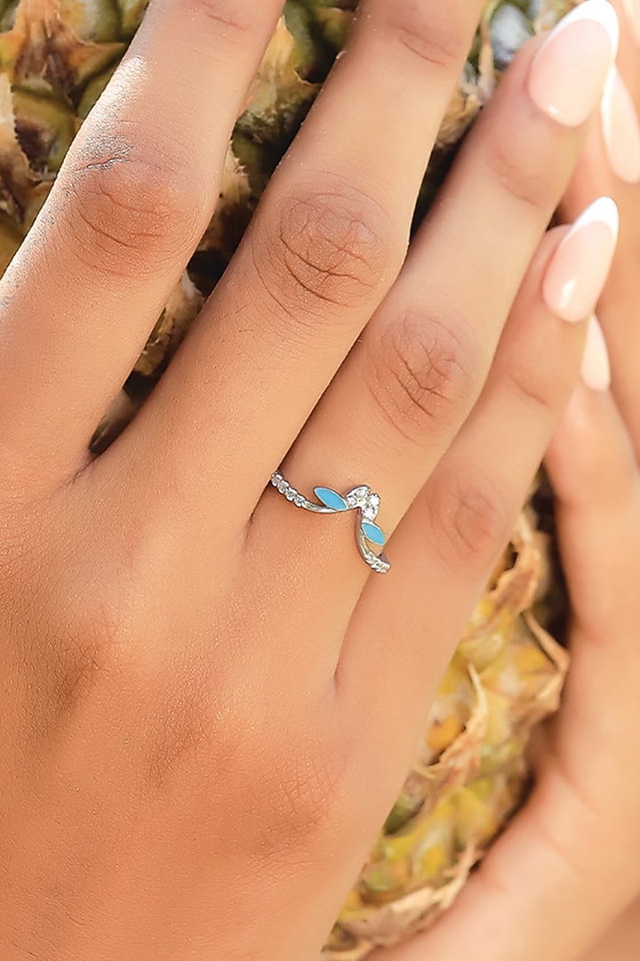 Anti-Tarnish White Finish Diamond Butterfly Ring In Sterling Silver by Lukson at Pernia's Pop Up Shop