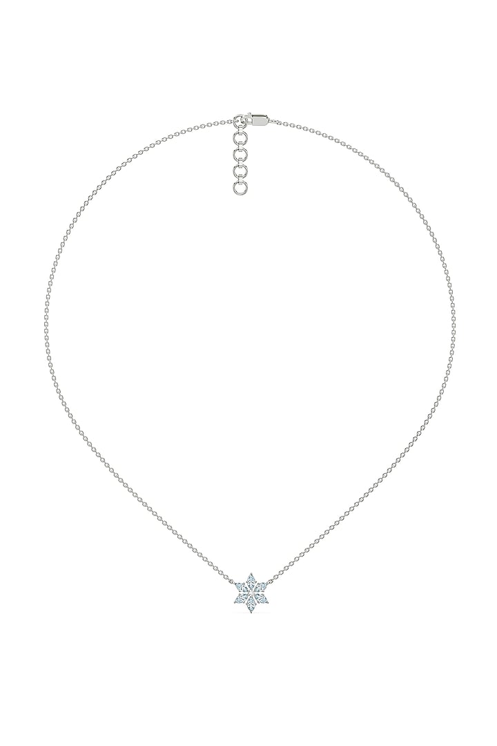 Anti-Tarnish White Finish Lab-Grown Diamond Pendant Necklace In Sterling Silver by Lukson at Pernia's Pop Up Shop