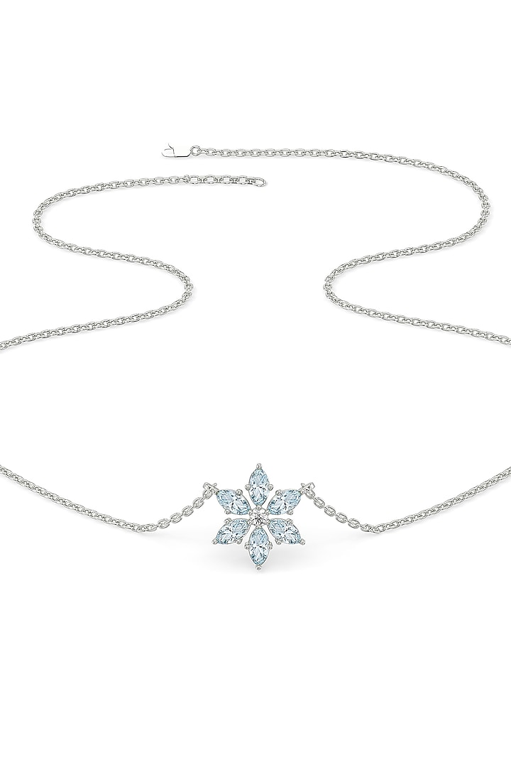 Anti-Tarnish White Finish Lab-Grown Diamond Pendant Necklace In Sterling Silver by Lukson at Pernia's Pop Up Shop