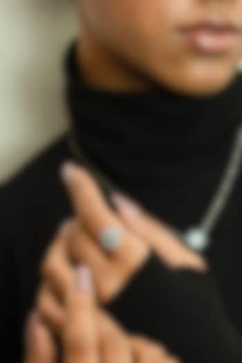 Anti-Tarnish White Finish Lab-Grown Diamond Ring In Sterling Silver by Lukson at Pernia's Pop Up Shop