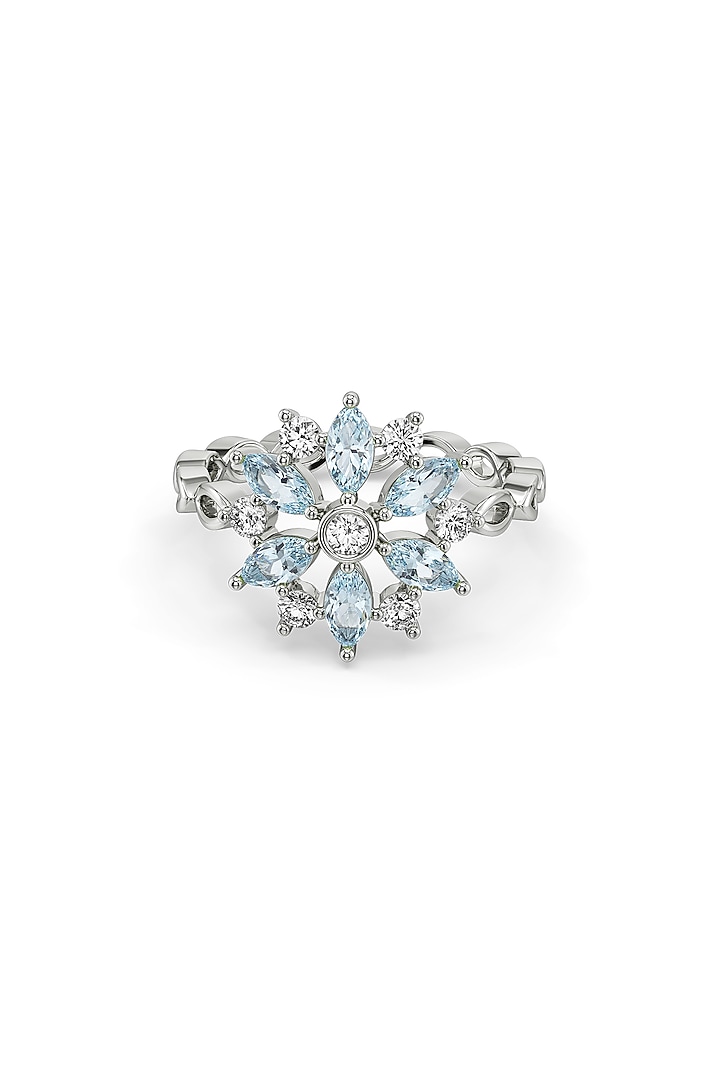Anti-Tarnish White Finish Lab-Grown Diamond Ring In Sterling Silver by Lukson at Pernia's Pop Up Shop
