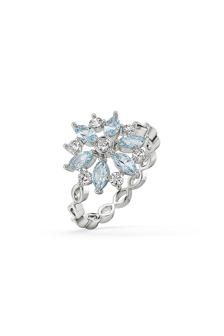 Anti-Tarnish White Finish Lab-Grown Diamond Ring In Sterling Silver by Lukson at Pernia's Pop Up Shop