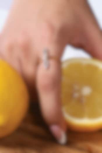 Gold Plated Lab-Grown Diamond Floral Ring In Sterling Silver by Lukson at Pernia's Pop Up Shop